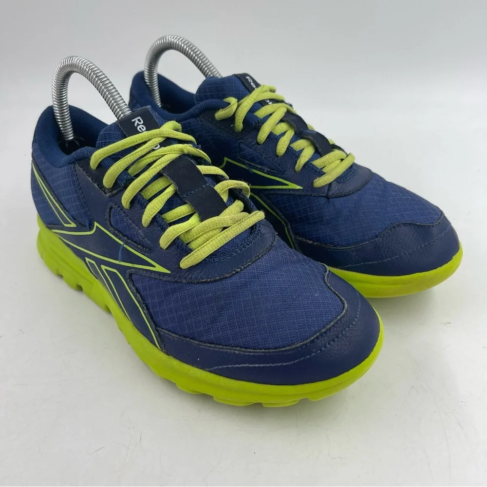 Reebok Kids Your Flex Blue Green Lace-Up Running Shoes - Size 6